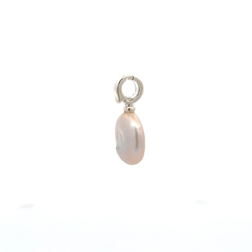 925 Sterling Silver Charm Freshwater Pearl Pendant Charm - Picture 8 of 12
